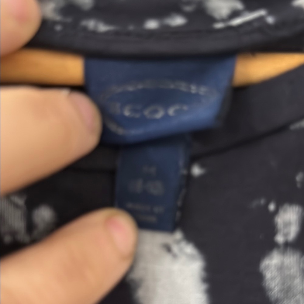 Scoop for Walmart Black Shibori Crew Neck Long Sleeve T-Shirt Size Medium - Picture 2 of 4